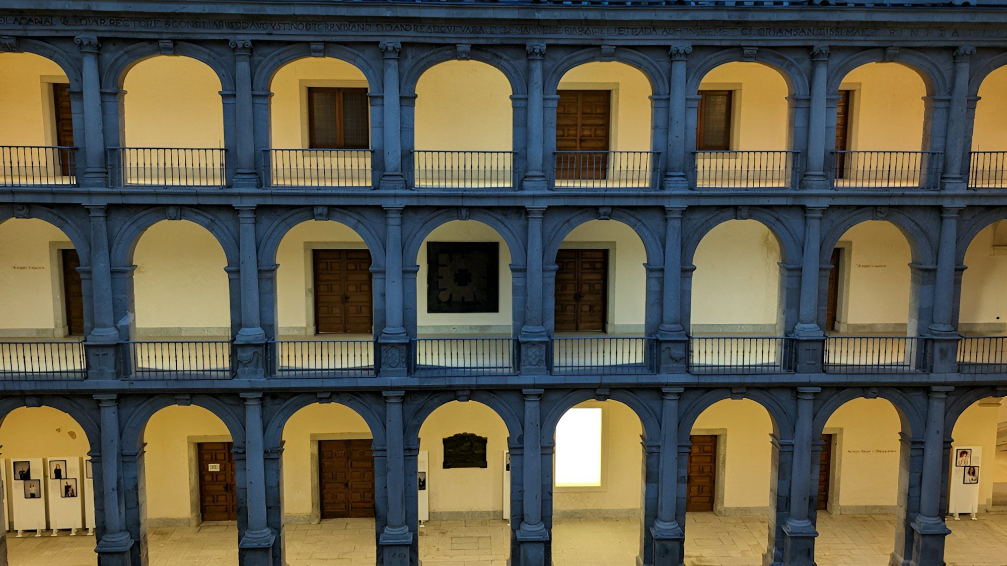 An arcaded courtyard in central Madrid