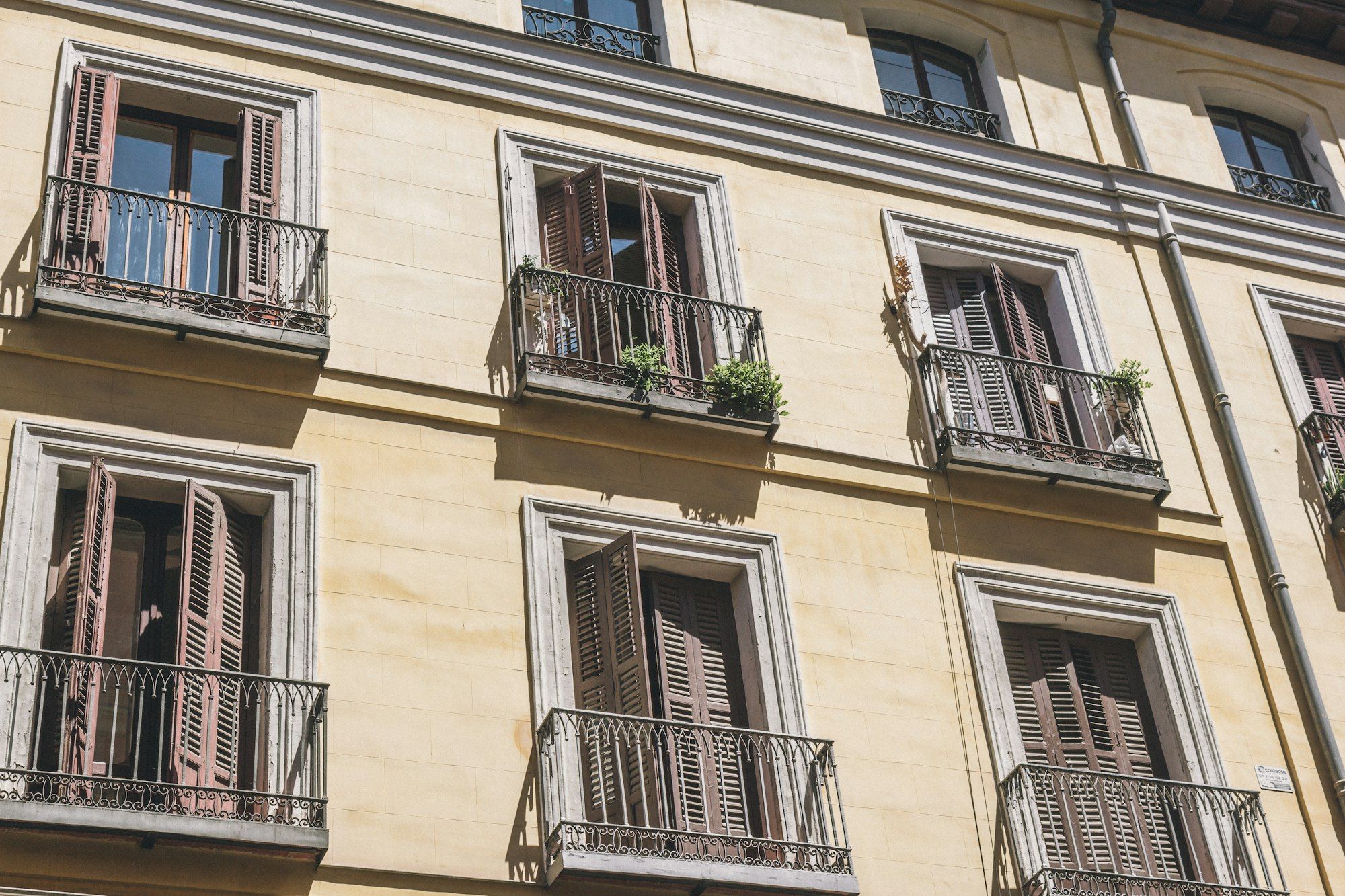 Classic balconies on a Madrid building