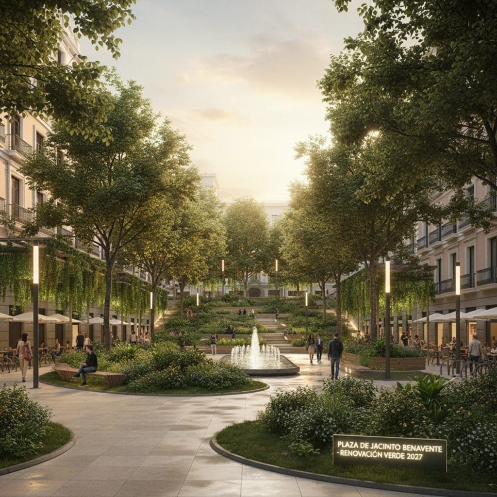 Madrid to Transform “Ugliest” Plaza de Jacinto Benavente with €9.5 Million Green Overhaul by 2027
