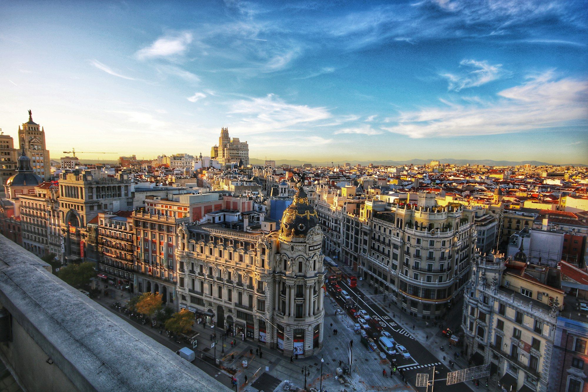 The Metropolis building on Gran Vía, Madrid