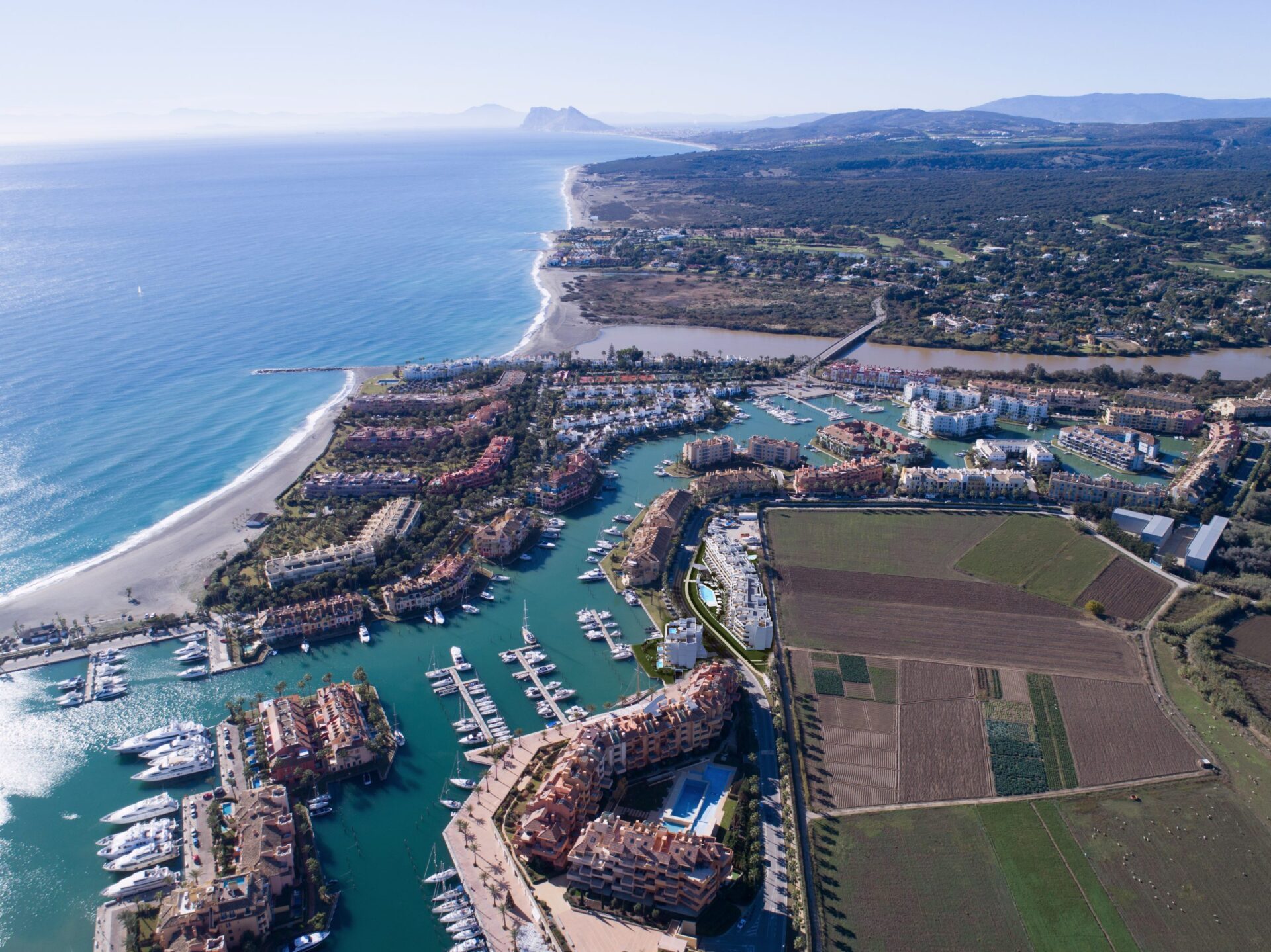 The Sotogrande coast and marina from the air