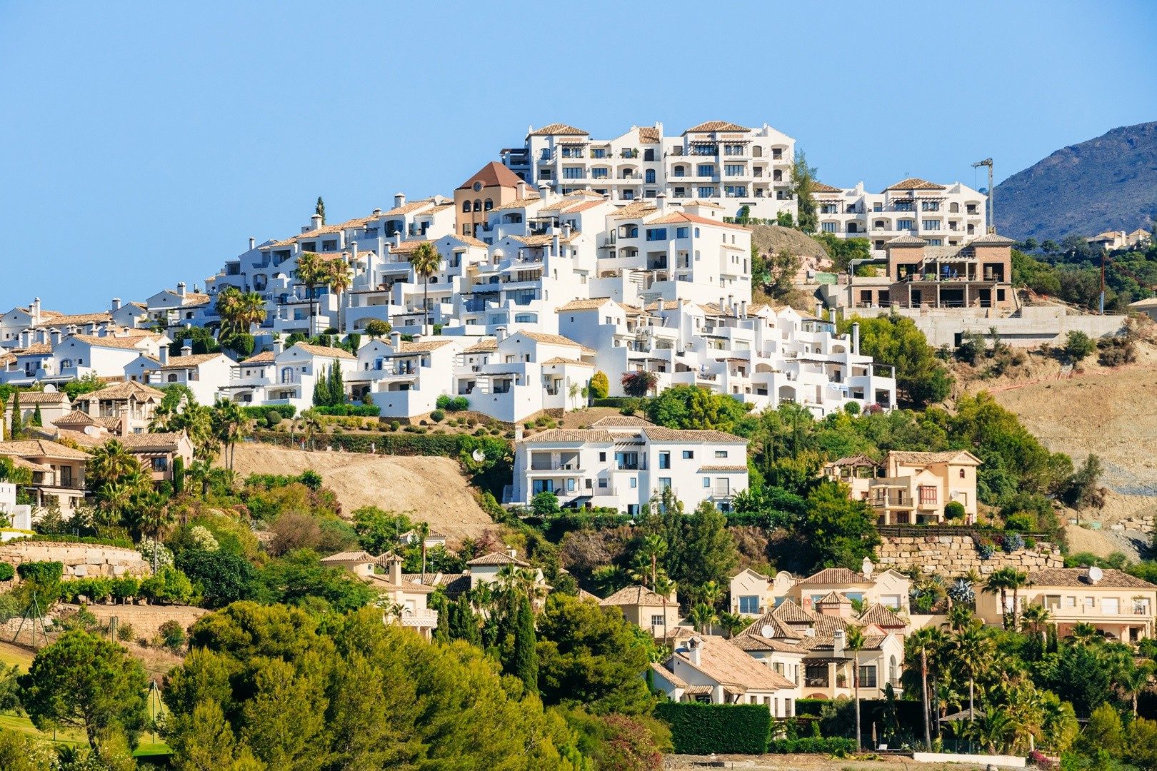 The white village of Benahavís on its hillside