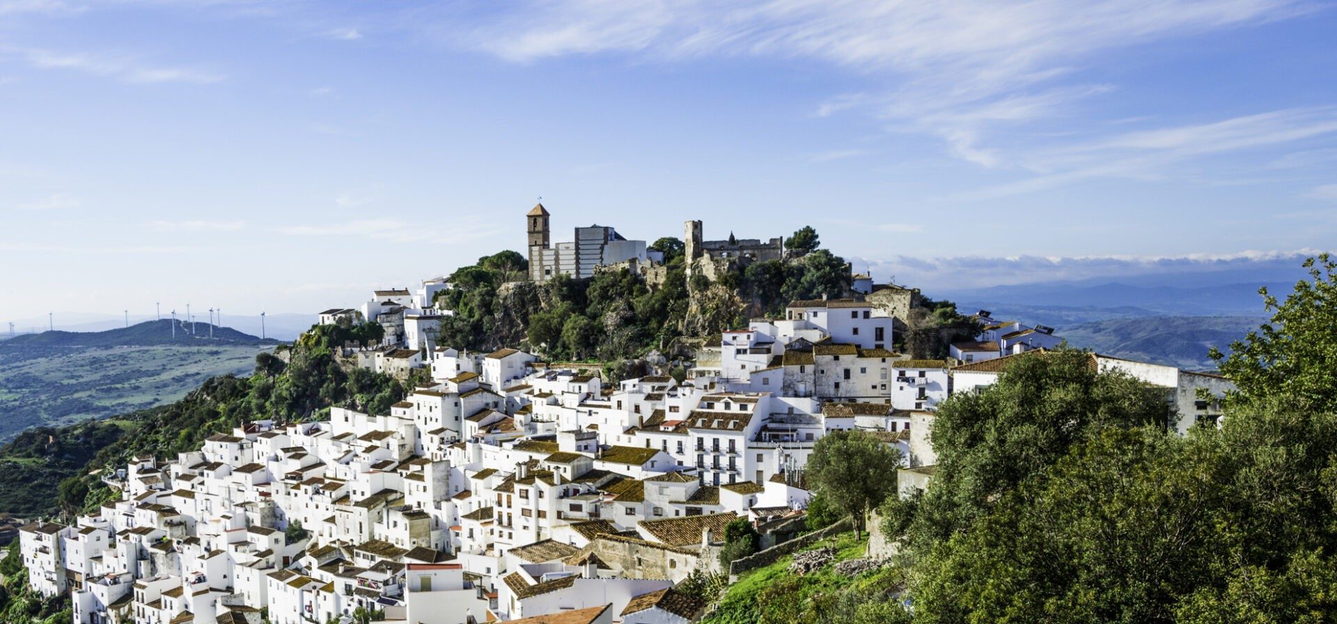 The white village of Casares on its hill