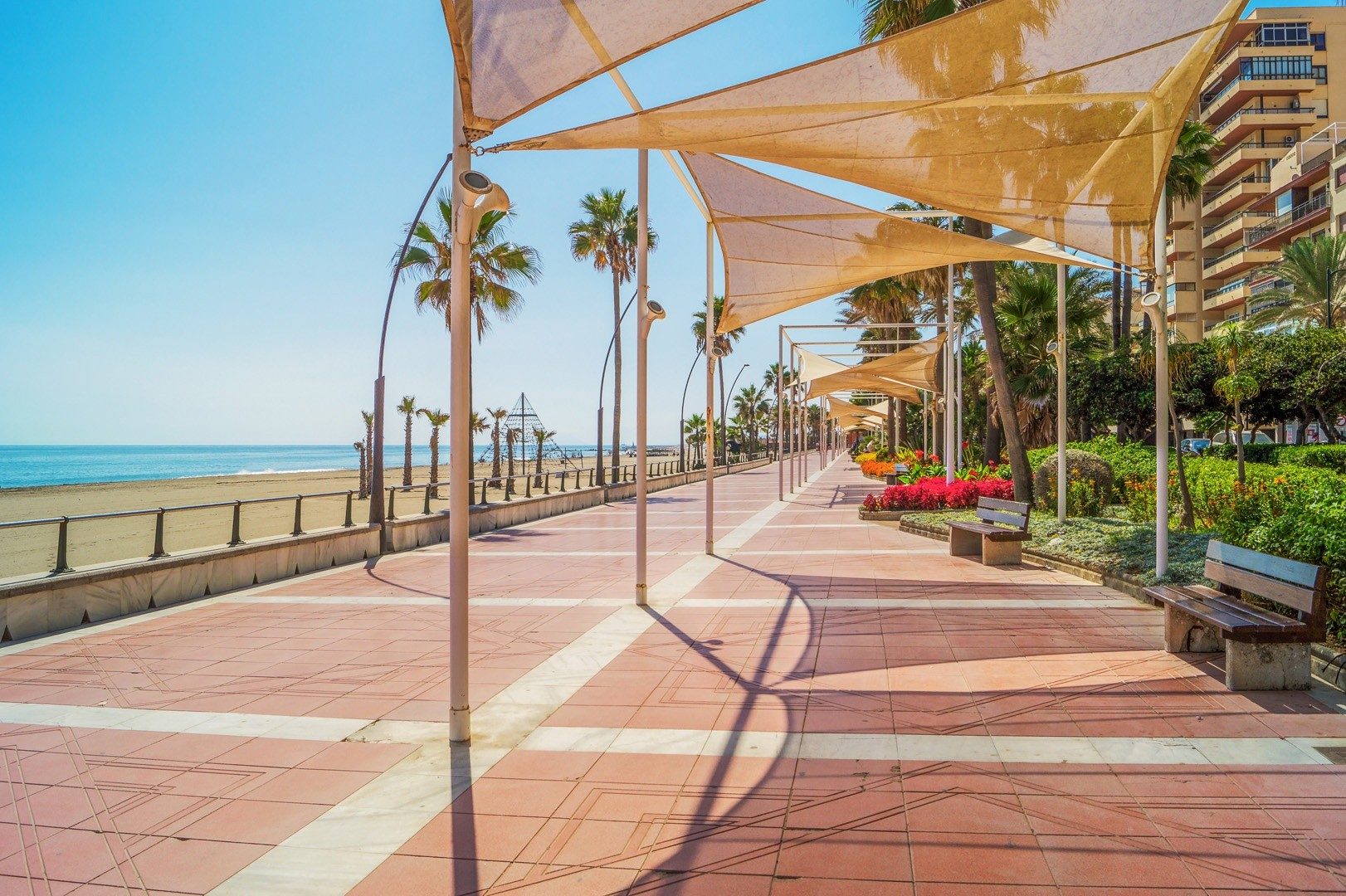 The seafront promenade in Estepona