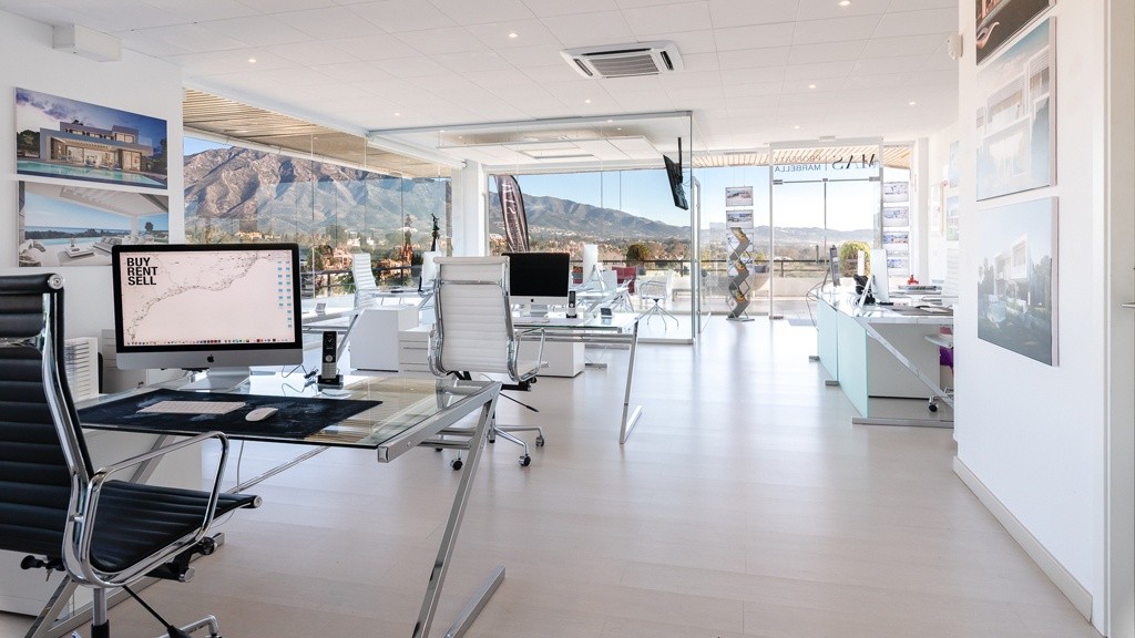 The MAS Property office, open plan with mountain views