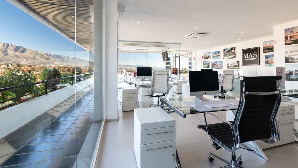 Desks in the MAS Property office in Nueva Andalucía