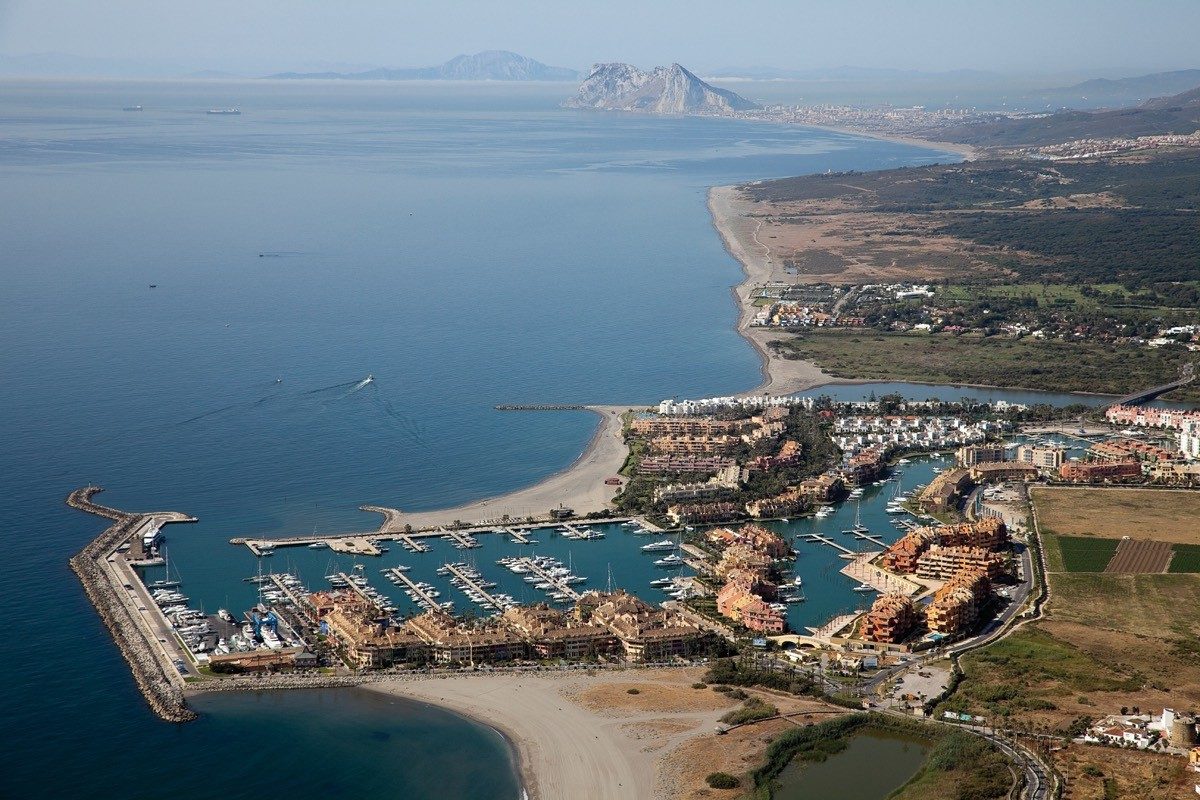 Puerto Sotogrande and the coast from the air